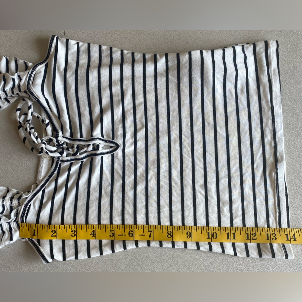 NWT Billabong Sweet Peri Black & White Striped Tank w/ Ruffle Straps Size S - Picture 8 of 10